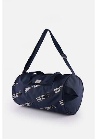 İcone Bag Unisex Spor Çanta Silindir Model, Baskılı, Ön Ve İç Cepli, Yan Saplı, Ayarlanabilir Omuz Askılı Lacivert