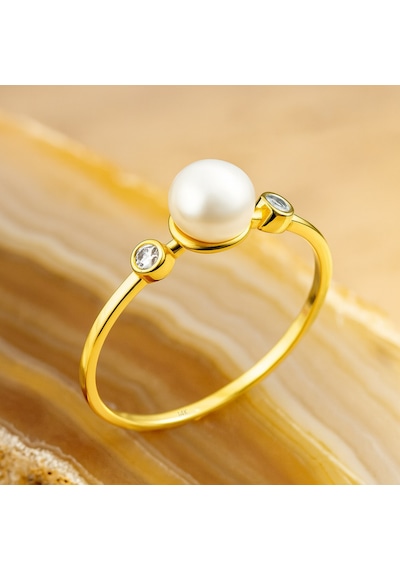 14k Solid Gold Tektaş İnci Yüzük 14 Ayar Altın