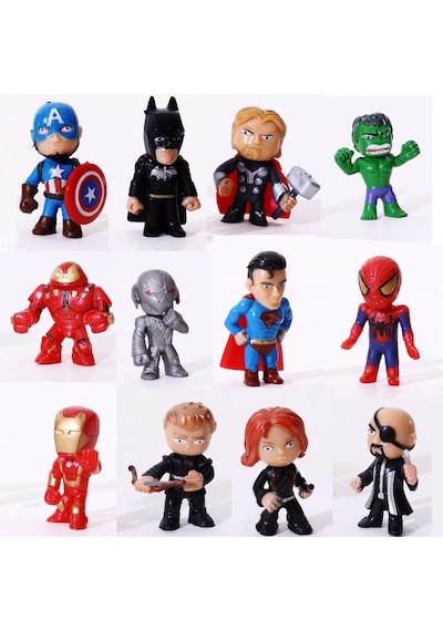 Marvel Avengers Batman Hulk Süperman 12 Farklı Hero Figür Marvel Avengers Batman Hulk Süperman 12 Farklı Hero Figür