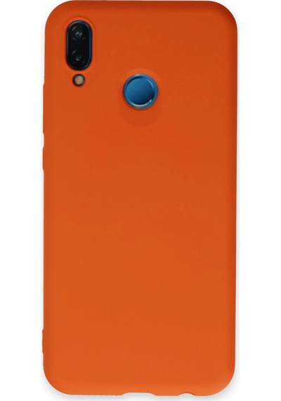 Newface Huawei P20 Lite Kılıf Nano İçi Kadife Silikon Glblseme - 33 - Turuncu