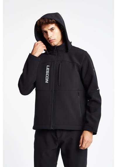 Lescon Erkek Fermuarlı Kapüşonlu Sweatshirt 25k-1065 Siyah