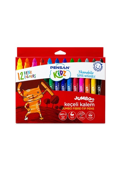 Pensan Kidz 4 Lü Boyama Seti 12 Renk Keçeli Kalem Pastel Sulu Boya Kuru Boya Okul Seti Çok Renkli