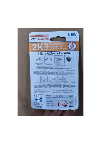 Cam Yapıştırıcı 2k Güçlü Epoksi Yapıştırıcısı Metal Plastik Cam Dekoratif Işler Için 15+15 Gr