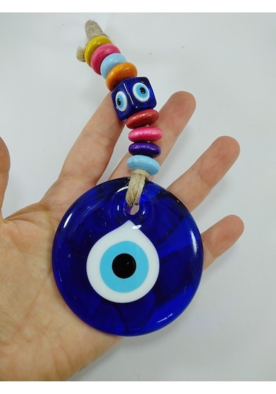 Nazar Boncuğu Duvar Dekoru 7 Cm El Yapımı Cam Özel Tasarım Renkli
