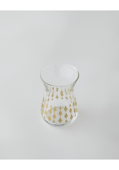 English Home Gold Leaves Cam 6'lı Çay Bardağı 132 Ml Şeffaf-gold Şeffaf-gold