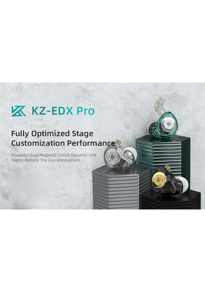 Kz Edx Pro Dinamik Sürücü Hifi Mikrofonsuz Kablolu Kulak İçi Kulaklık Şeffaf Diğer