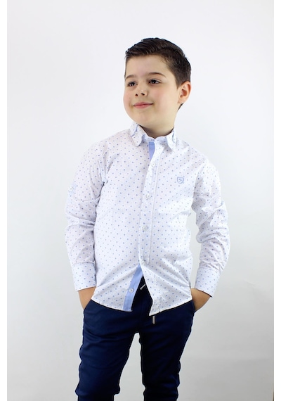 Doctor Junior Erkek Çocuk Desenli Uzun Kol Spor Gömlek Mavi