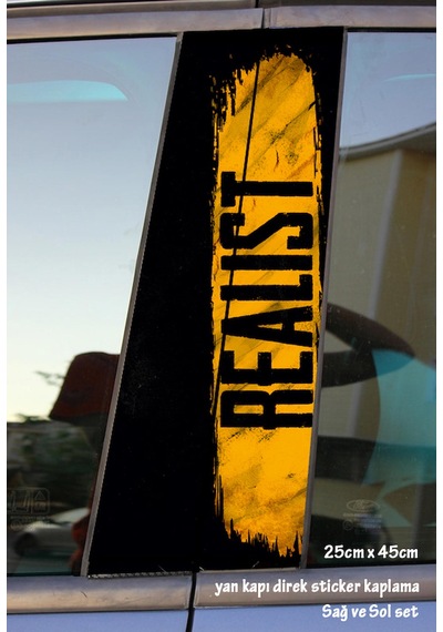 Realist Oto Folyo Baskı Kaplama Araba Kapı Sticker Set