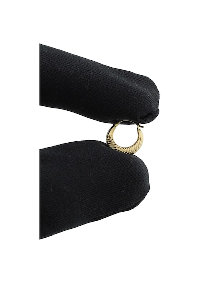 Yelpaze Motifli Minik Altın Küpe Çap:1.2cm Sarı Altın