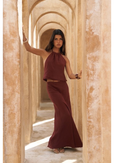 Mai Collection Mai Studios Co. Malmvira Kiremit Keten Crop Etek Takım Kiremit Mai Collection Mai Studios Co. Malmvira Kiremit Keten Crop Etek Takım Kiremit