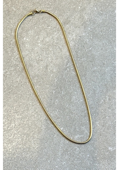 İtalyan Roma Tasarım Gold Altın Renk 316l Paslanmaz Çelik 50cm Kolye Altın