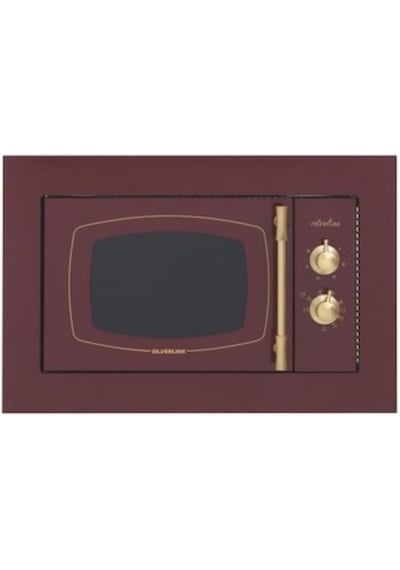 Silverline MW9033R01 Retro Rustk Bordo Ankastre Mikrodalga Fırın