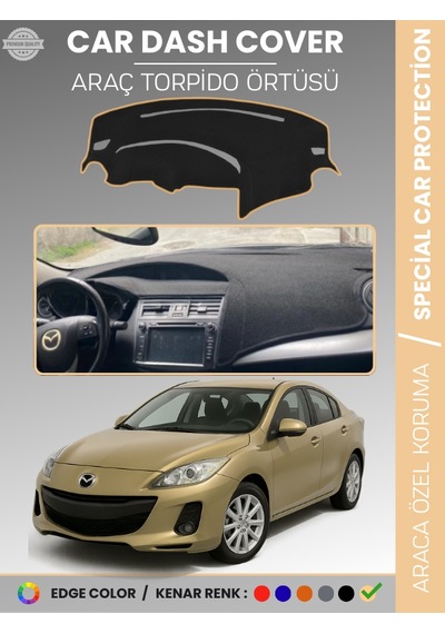 Mazda 3 2009-2013 Torpido Örtüsü Panel Halısı Koruma Torpido Koruma Araca Özel Kaymaz Kolay Montaj - 341 Stiloto