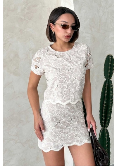 Verymoda Dantel Bluz D2768 Taş