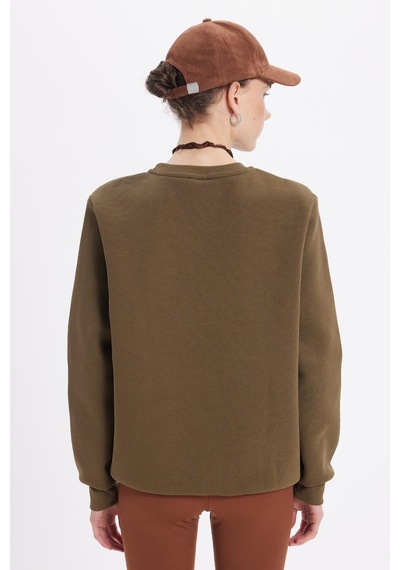 Tudors Kadın Oversize Geniş Kesim Pamuklu 3 İplik İçi Polarlı Basic Yeşil Bisiklet Yaka Sweatshirt-42068 Yeşil Tudors Kadın Oversize Geniş Kesim Pamuklu 3 İplik İçi Polarlı Basic Yeşil Bisiklet Yaka Sweatshirt-42068 Yeşil