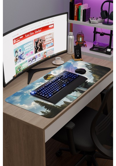 Halo Kaymaz Dikişli Kauçuk Oyuncu Mousepad V1 - 90x40 Xxl Gaming Mouse Pad Fare Altlığı