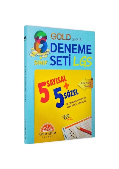 LGS 8.sınıf Adım Adım Işıklı Yayıncılık Gold Serisi Yeni Nesil 10lu Deneme Kitapçığı