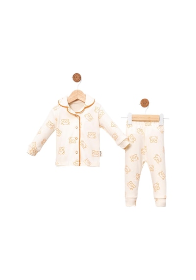 Celira Bbc Kahve Lüks Çıtçıtlı Kız Bebe Pijama Takımı Kahverengi