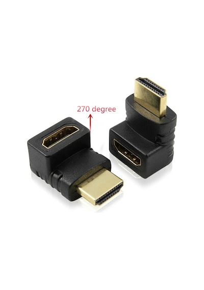 Hdmı Dirsek Adaptörü Hdmi L Çevirici Uzatma Dönüştürücü 270 Derece