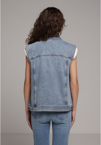 Colin's Colins Oversize Fit Kadın Light İndigo Denim Yelek Cl1081424 Q1.v1 Dn45059