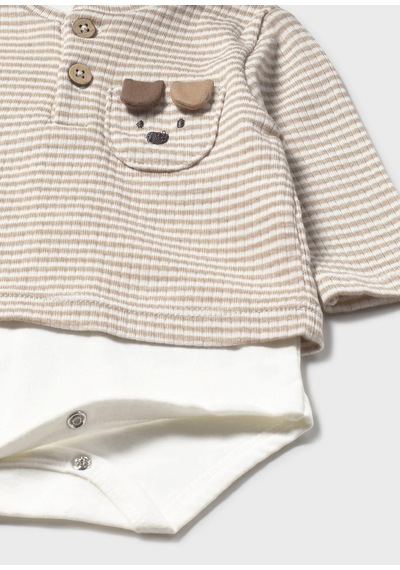 Mayoral Newborn Erkek Bebek Cıtçıtlı Sweatshirt Krem Krem