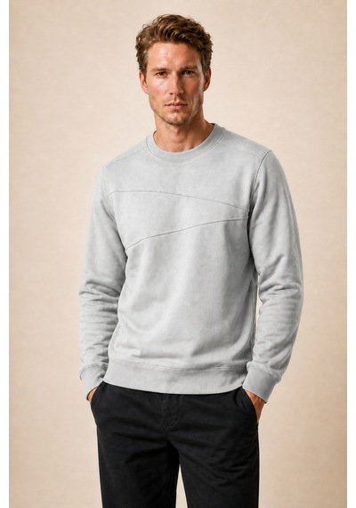 Redline Lines Regular Fit Kışlık Sweatshirt Gri