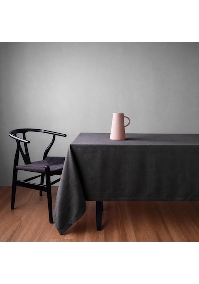 Fabric Kadife Dokulu Masa Örtüsü Antrasit, 140x140 Sku: Zeusb0f66f2gpw 150 x 220