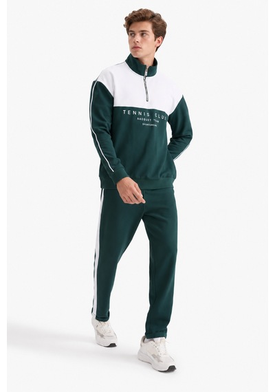 We&me Boxy Fit Gömlek Yaka Sporcu Erkek Sweatshirt Yeşil