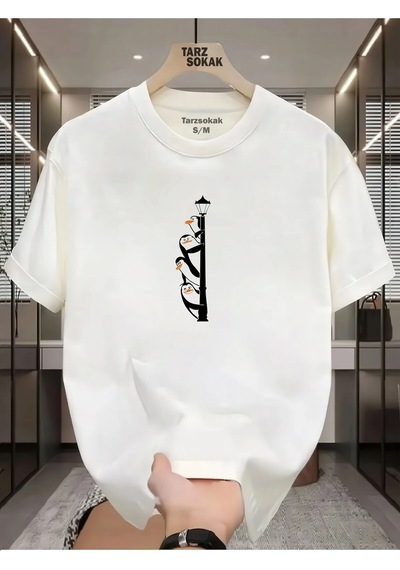 Startmore Unisex Penguen T-shirt Beyaz