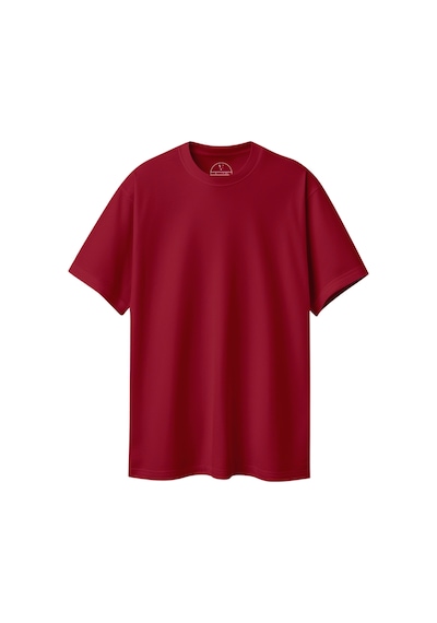 Velvoria Unısex Oversize Basic Bordo T-shirt