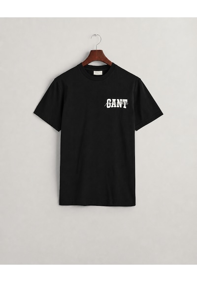 Gant Saf Pamuk Regular Fit Bisiklet Yaka Erkek Tişört 433.l Siyah