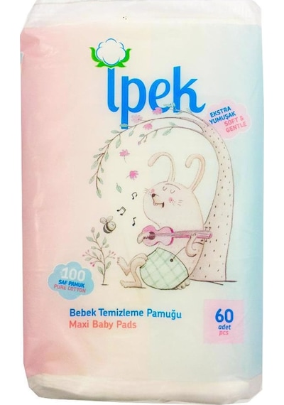 İpek Hidrofil Maxi Bebek Temizleme Pamuğu 60 Adet