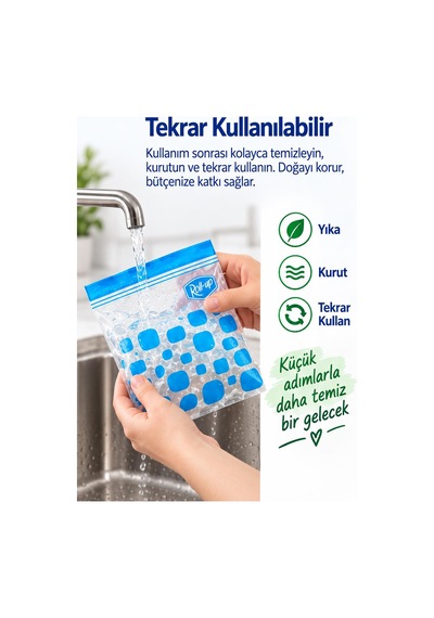 Roll-up Çift Kilitli Şeffaf Buzdolabı Saklama Poşeti Torbası 45 Ad. 0,4 Lt. + 45 Ad. 1 Lt. - 90 Adet