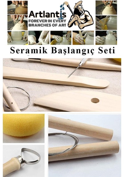 Seramik Başlangıç Boyama Seti 29 Parça 1 Paket Kil Hamuru Fırça Palet Akrilik Boya Modelaj Modelleme Heykel Ebeşuar
