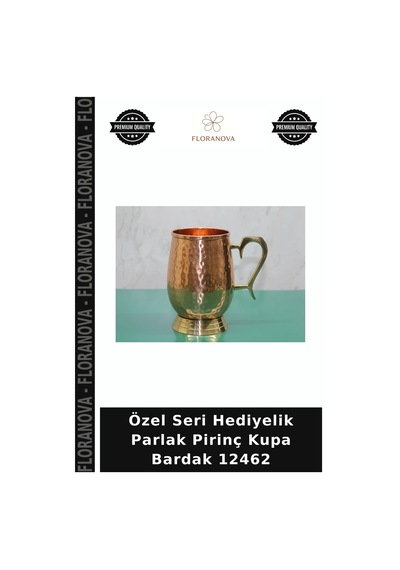 Özel Seri Hediyelik Parlak Pirinç Kupa Bardak 12462 Çok Renkli