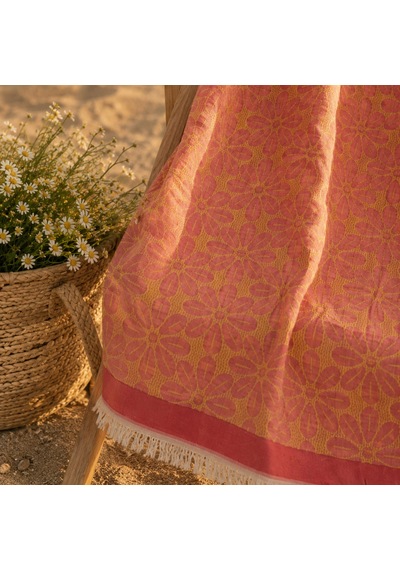 Soft Çiçek Peştamal - Hardal - 80x140 Cm Çok Renkli