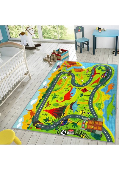 Rovigo Home Dijital Baskı Yıkanabilir Kaymaz Taban Çocuk Halısı RVG4034 Çok Renkli