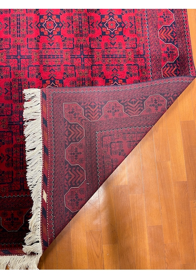 El Dokuma Afgan Biljik 100% Yün Kök Boya Elsanat Eserı Bordo