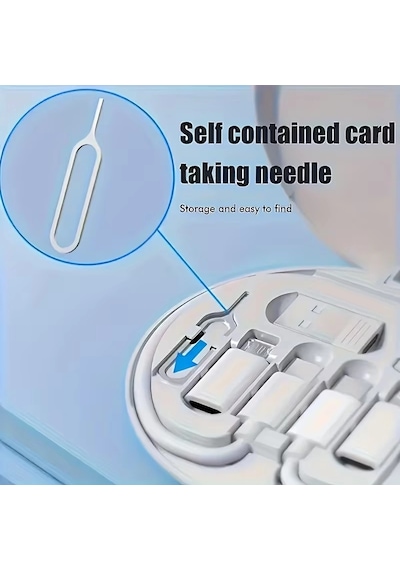Özel Üretim Type C Usb Çok Fonksiyonlu Seyahat Şarj Kiti Standlı Adaptörlü Düzenleyici Kutu