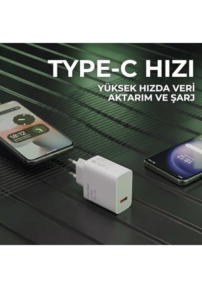 Nodar 67w Turbo Fast Hızlı Şarj Seti Usb-a 67w Şarj Başlığı + Type-c Kablo , Turbo Şarj Uyumlu, Akı