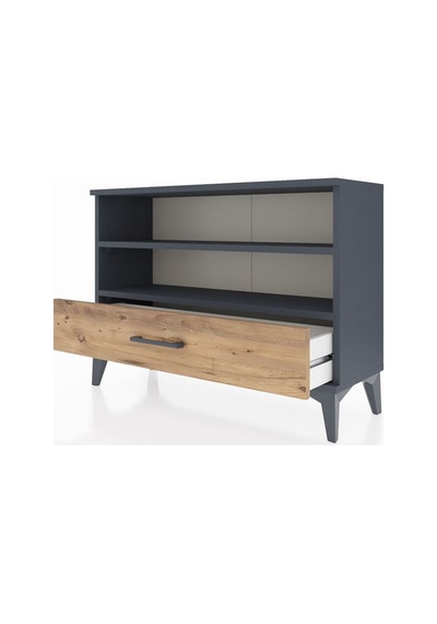Arges Şifonyer 2 Raflı Tek Çekmeceli 88x30x64 Antrasit-çam Antrasit