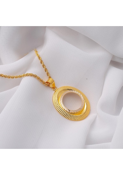 Oval Çerçeve Çeyrek Altınlık Kolye 14SCK16KL