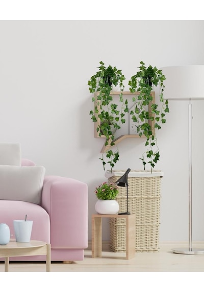 Yapay Çiçek Saksıda Sarkan Sarmaşık 9dal Hedera 80cm Yapay Sarmaşık Yeşil