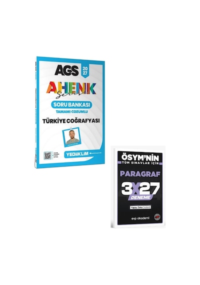 Yediiklim 2027 Meb-ags Türkiye Coğrafyası Soru Bankası Çözümlü Ahenk Serisi+ Evp Akademi Paragraf