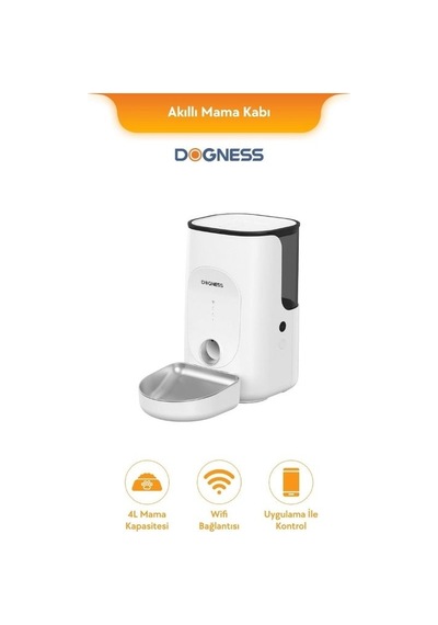 Dogness Rover F16 Uygulama Kontrollü Mama Kabı 4l Çelik - Kablosuz Akıllı Besleme