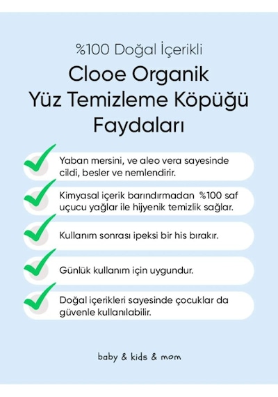 Clooe Organik Yüz Temizleme Köpüğü 150ml - 2'li Fırsat Paketi