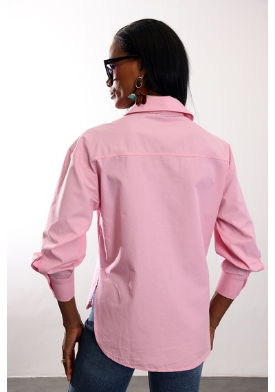 5in1Canpolat Pembe Regular Kesim Gömlek 4094 Pembe