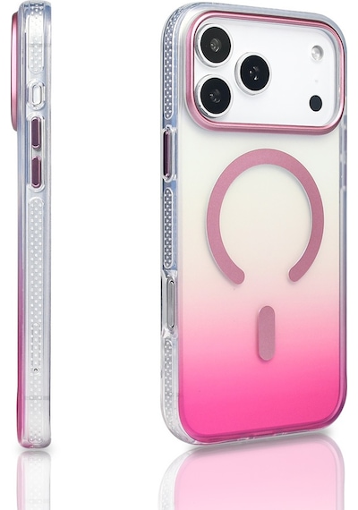 Subutu Apple Uyumlu iPhone 17 Pro Max Kılıf M-safe Şarj Özellikli Transparan Renk Geçişli Sbt Toros Kapak - Gri Gri
