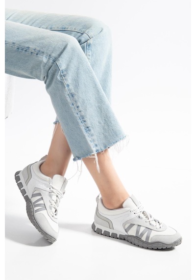 Suins Space Model Hakiki Deri Kadın Spor Ayakkabı Sneaker Beyaz