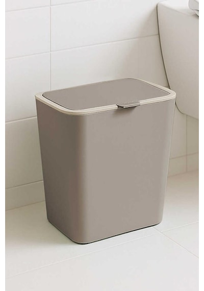 Flip 6 Lt Banyo Mutfak Tezgah Üstü Çöp Kovası - Kum Beji